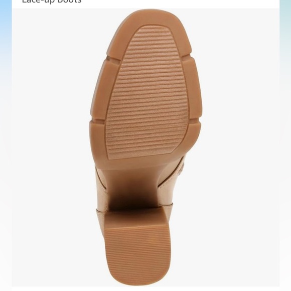 Steve Madden Hani Lace Up High Heeled Platform Combat Booties Size 8.5 Tan NIB - Picture 2 of 9